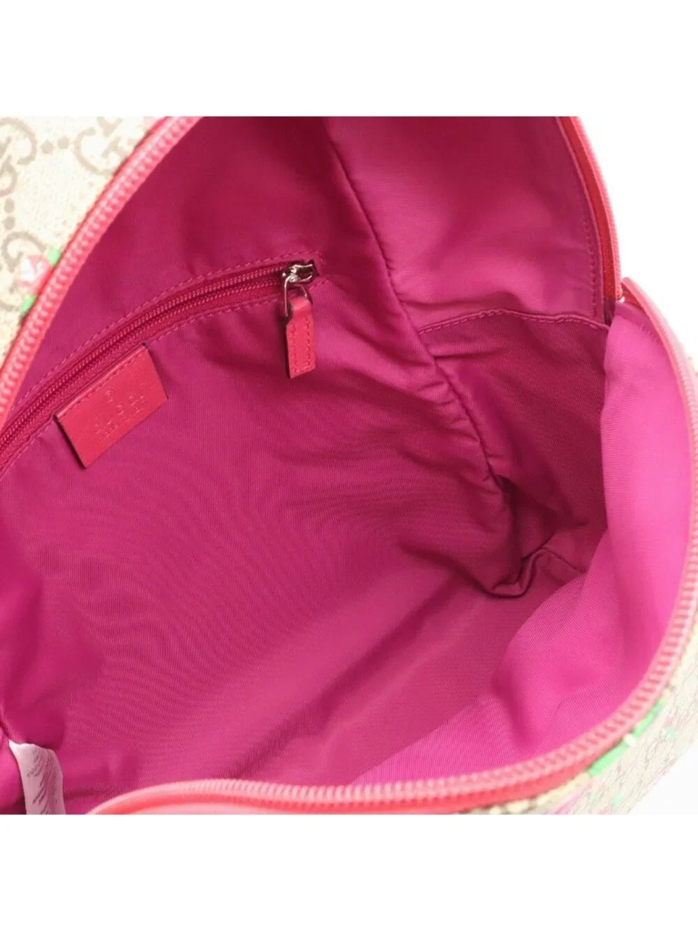 Gucci Children's GG Supreme Backpack Rose Print Floral Pattern Heart Leather